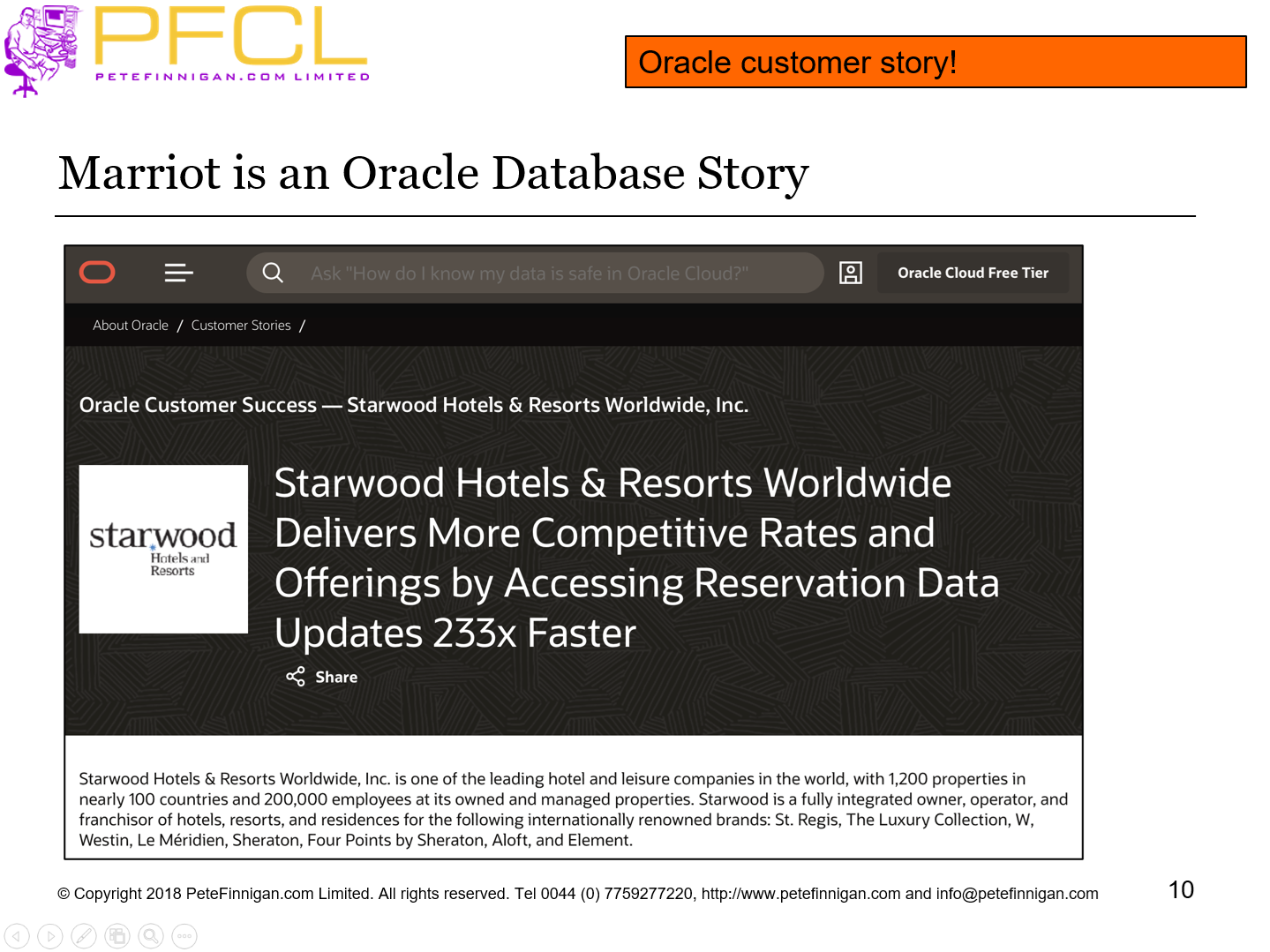 Marriot is an Oracle Database Story