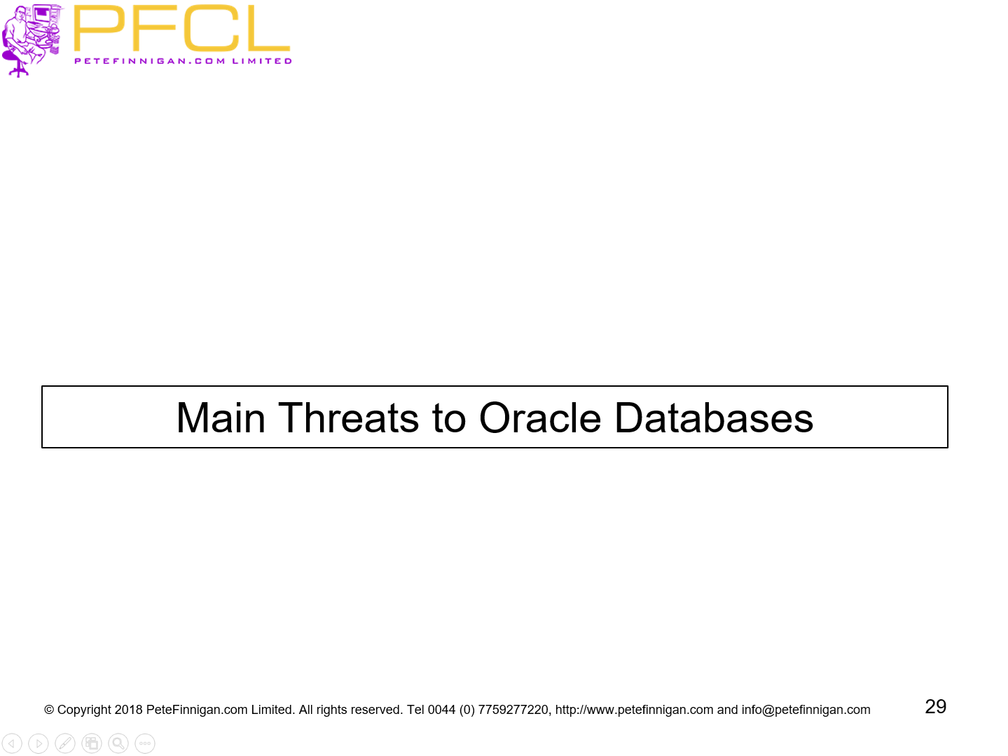 Main Threats to Oracle Databases