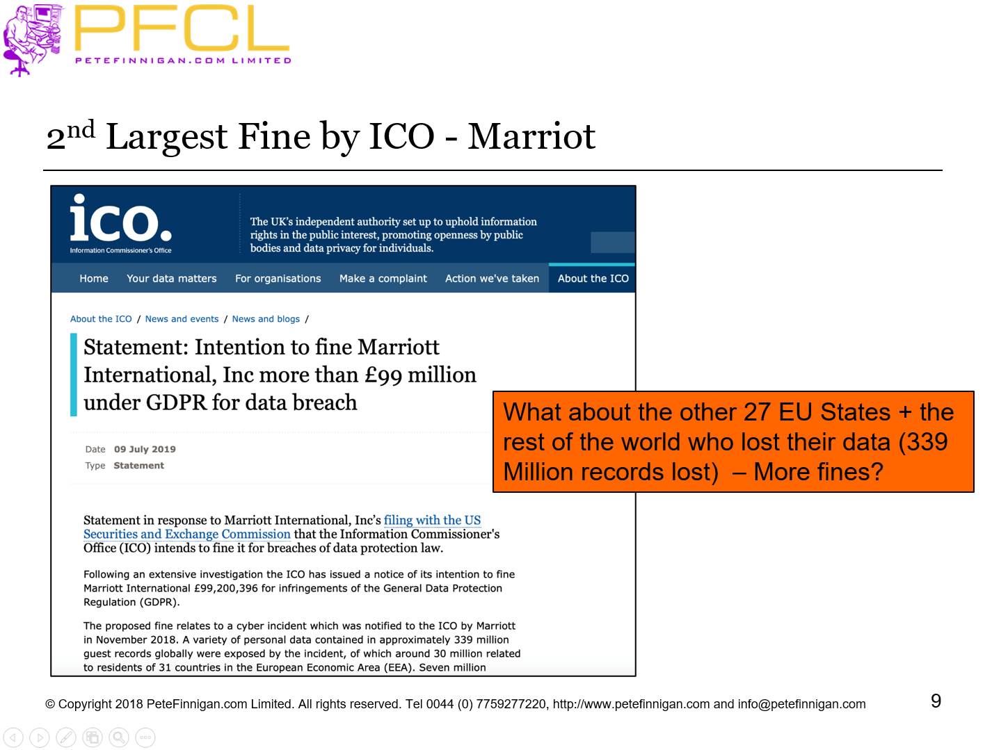 2nd Largest Fine by ICO - Marriot