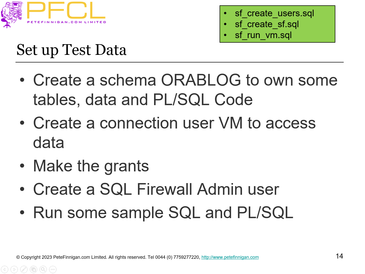 Set up Test Data