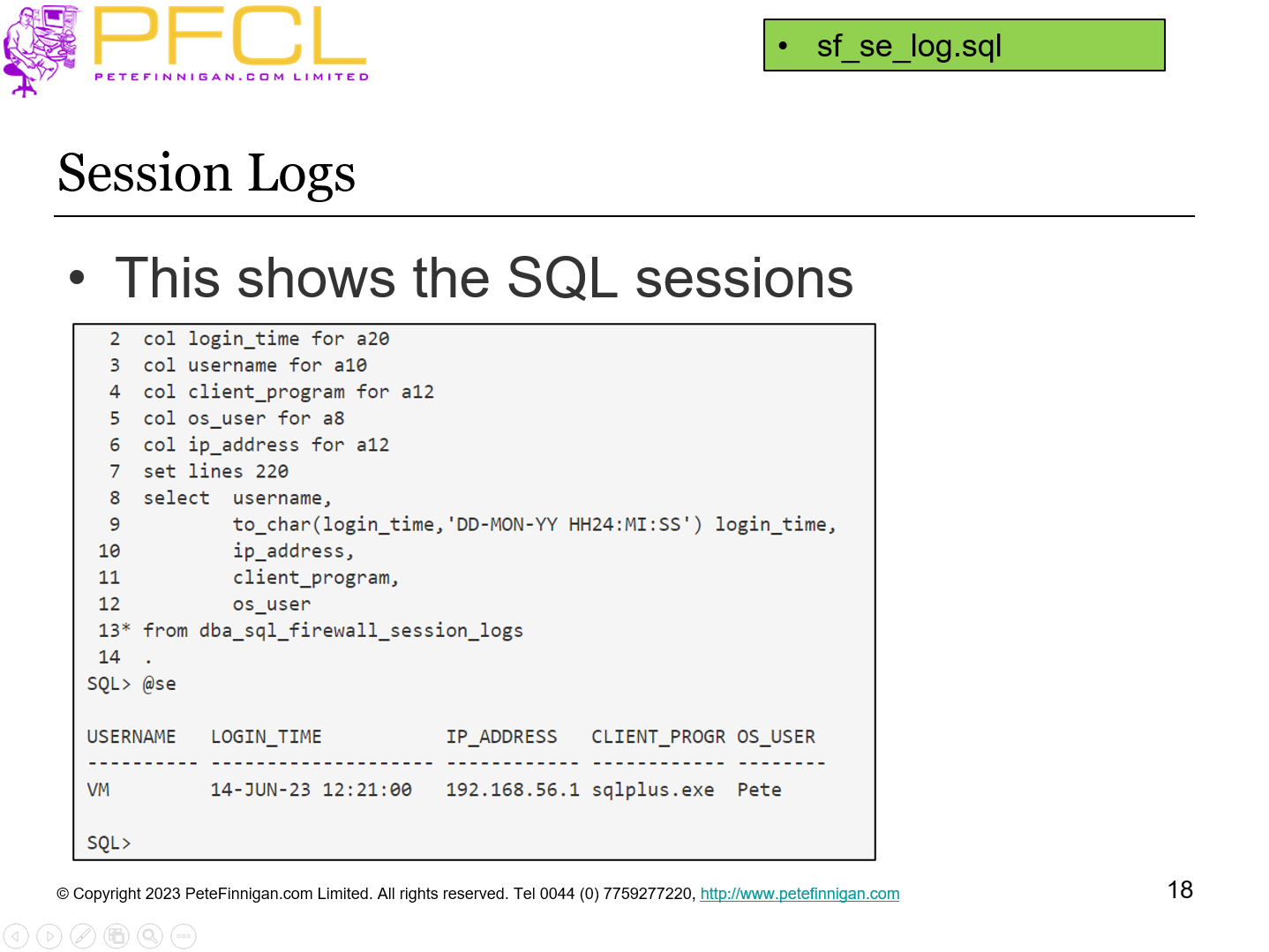 Session Logs