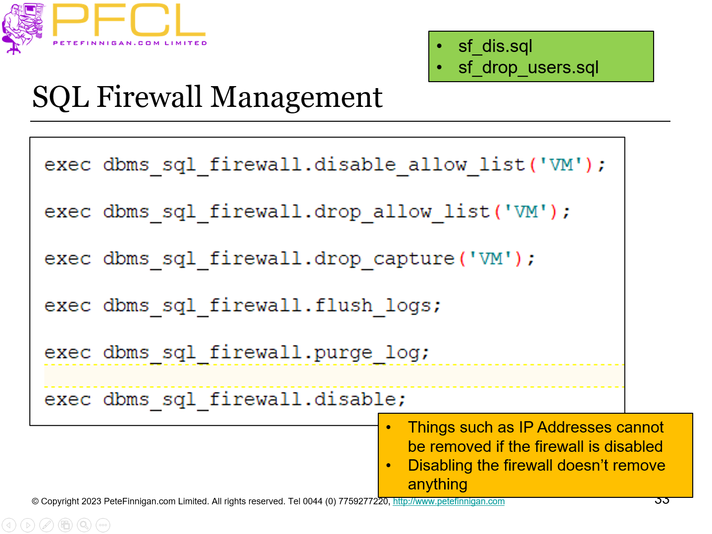 SQL Firewall Management