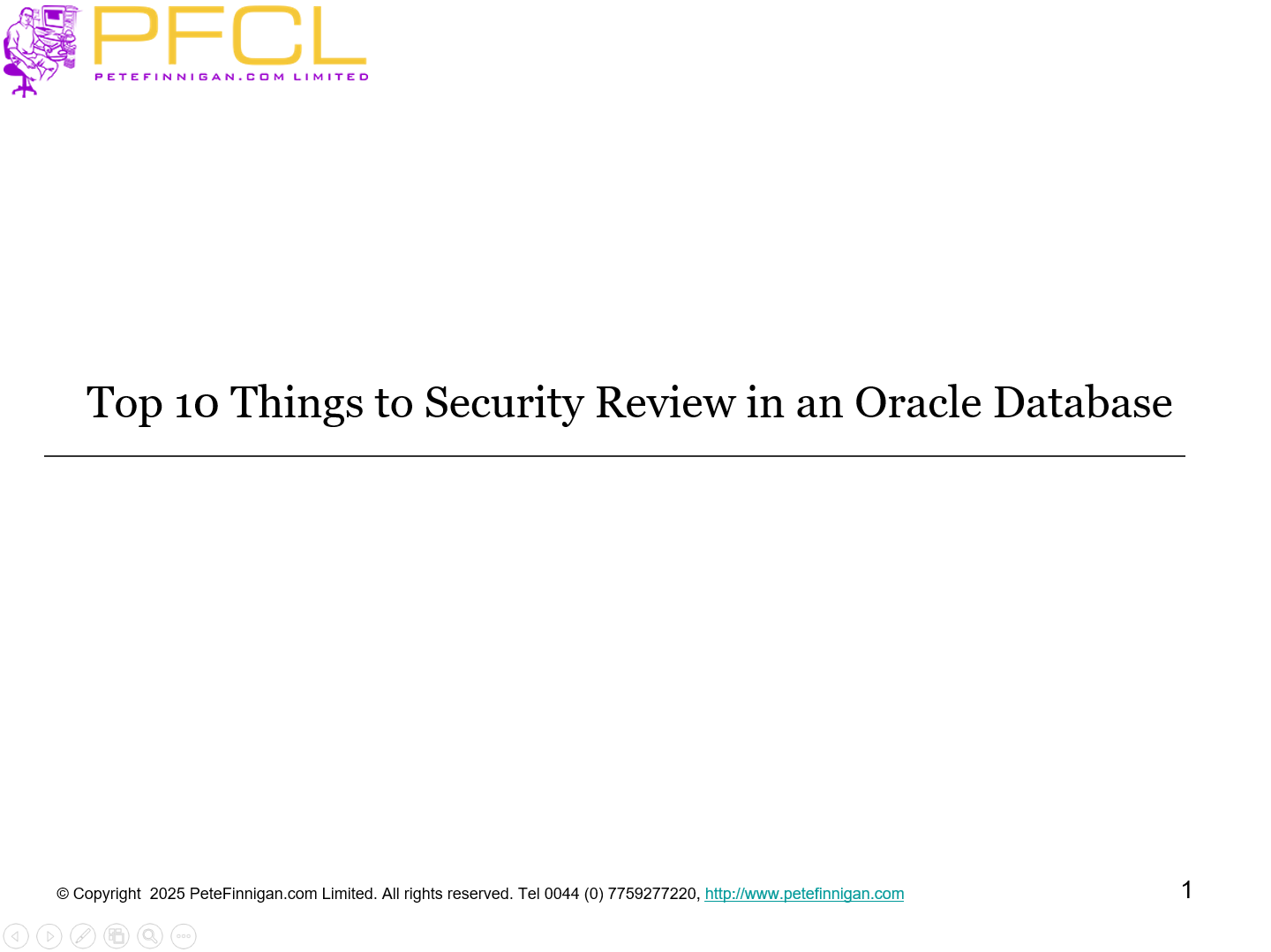 Top 10 Things to Security Review in an Oracle Database