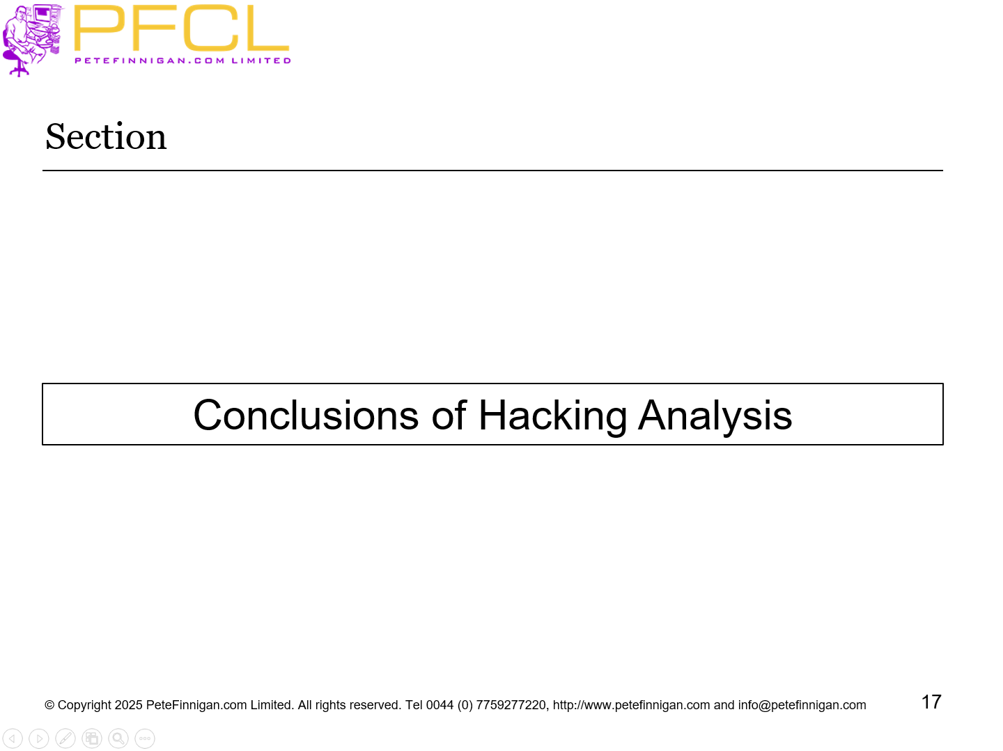 Conclusions of Hacking Analysis