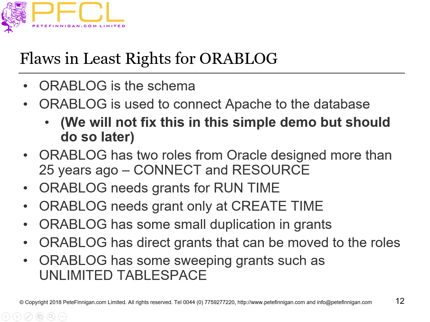 Flaws in Least Rights for ORABLOG