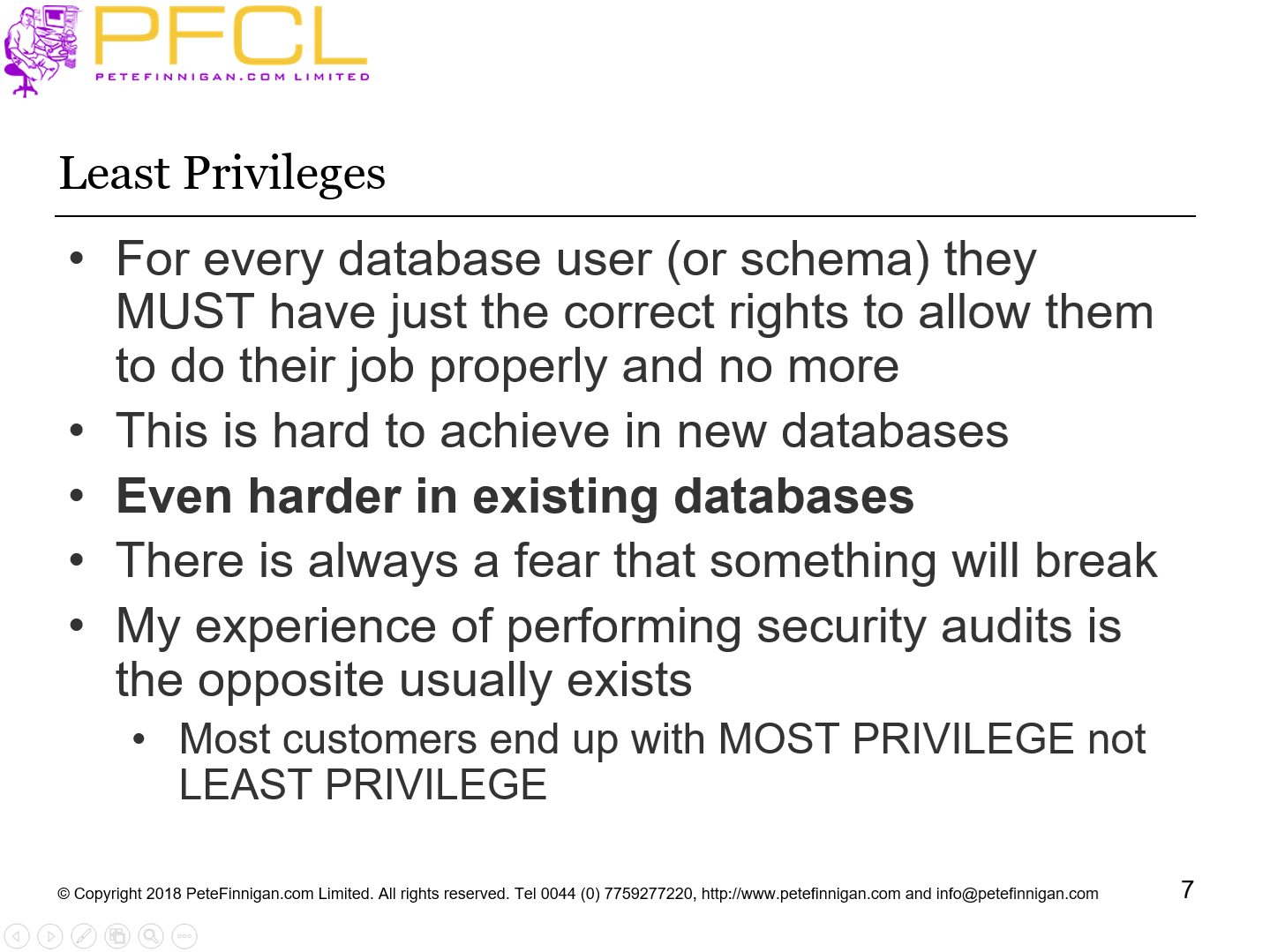 Least Privileges